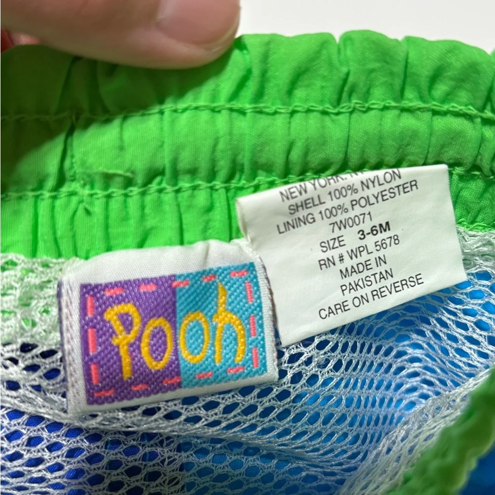 Vintage Winnie the Pooh baby boy swim trunks size 3-6 months. NWT
